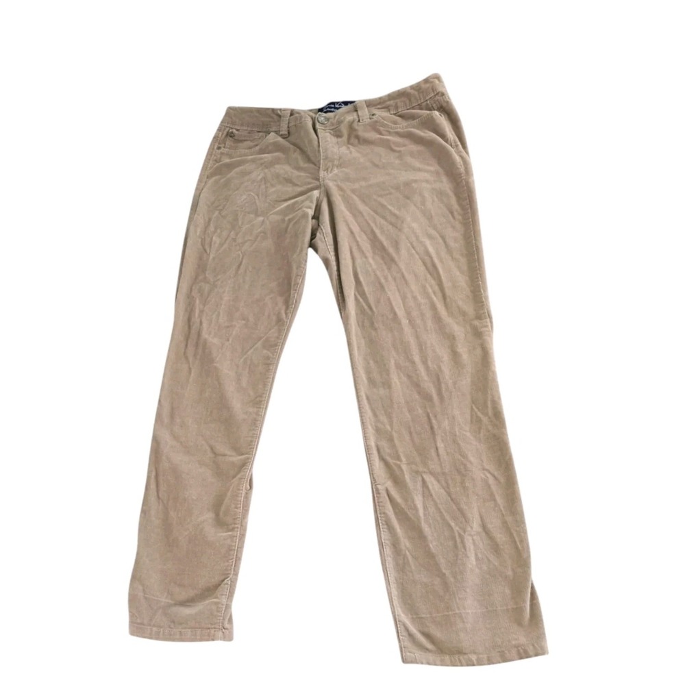 Perfect Fit By Gloria Vanderbilt Womens‎ Corduroy Pants Size 10 Khaki Brown
